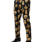 Black Gold Sacred Heart Print Pants
