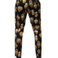 Black Gold Sacred Heart Print Pants
