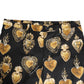 Black Gold Sacred Heart Print Pants