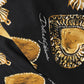 Black Gold Sacred Heart Print Pants