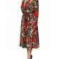 Multicolor Floral Long Sleeves V-neck Dress