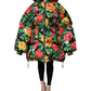 Multicolor Floral Puffer Hooded Jacket