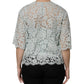 Mint Green Floral Lace Cotton Blouse Top