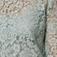 Mint Green Floral Lace Cotton Blouse Top