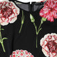 Black Floral Print Sleeveless Tank Blouse Top