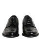 Black Leather Derby Wingtip Formal Shoes