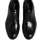 Black Leather Derby Wingtip Formal Shoes