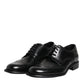Black Leather Derby Wingtip Formal Shoes