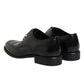 Black Leather Derby Wingtip Formal Shoes