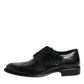 Black Leather Derby Wingtip Formal Shoes