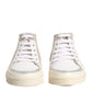 White Beige Lace Up Mid Top Casual Sneakers Shoes