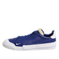White Blue Lace Up Low Top Drop-Type PRM Sneakers Shoes