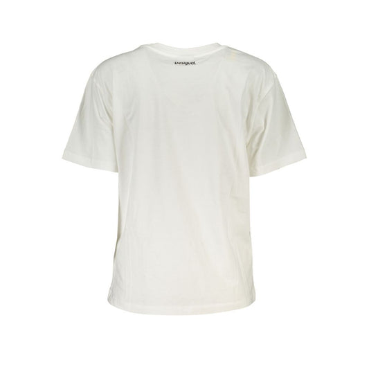 White Cotton Women T-Shirt