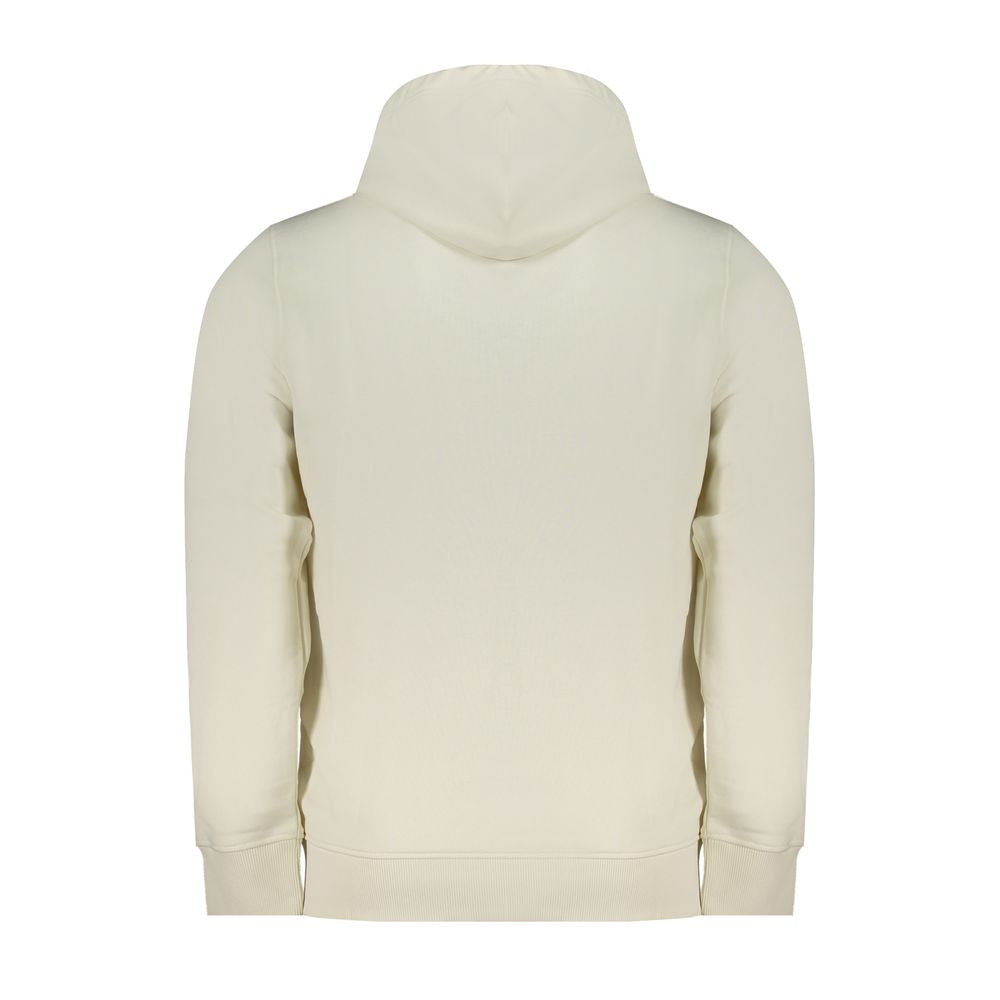 White Cotton Men Sweater with Hood