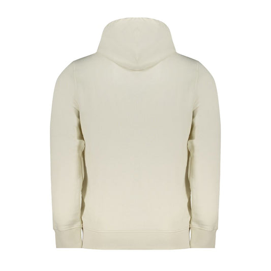 White Cotton Men Sweater with Hood