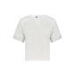 White Cotton Women T-Shirt