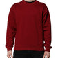 Red Embossed Logo Cotton Crew Neck Sweater