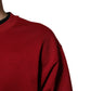 Red Embossed Logo Cotton Crew Neck Sweater