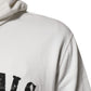 White Cotton DG ROYAL Print Hooded Sweater