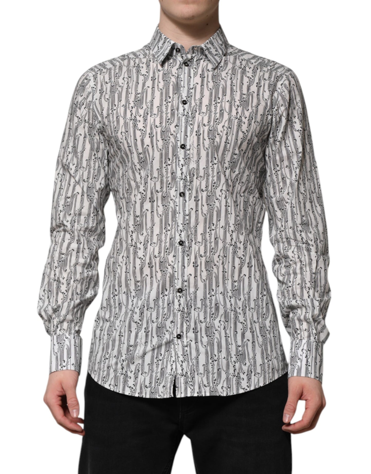 White Floral Print Casual Long Sleeves Shirt
