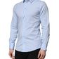 Sky Blue Cotton GOLD Long Sleeves Dress Shirt