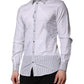 White Striped GOLD Long Sleeves Dress Shirt
