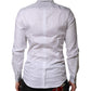 White Striped GOLD Long Sleeves Dress Shirt