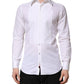 White Cotton GOLD Long Sleeves Dress Shirt