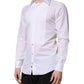 White Cotton GOLD Long Sleeves Dress Shirt