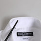 White Cotton GOLD Long Sleeves Dress Men Shirt