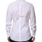 White Cotton GOLD Long Sleeves Dress Shirt