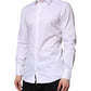 White Cotton GOLD Long Sleeve Men Dress Shirt