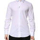 White Cotton GOLD Long Sleeve Men Dress Shirt