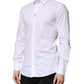White Cotton GOLD Long Sleeve Men Dress Shirt