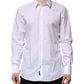 White Cotton GOLD Long Sleeves Dress Shirt