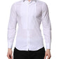 White Cotton GOLD Long Sleeves Men Dress Shirt