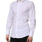White Cotton GOLD Long Sleeves Dress Shirt