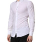 White Cotton GOLD Long Sleeve Men Dress Shirt