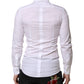 White Cotton GOLD Long Sleeve Men Dress Shirt