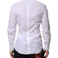 White Cotton GOLD Long Sleeves Dress Shirt