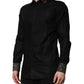 Black Cotton GOLD Long Sleeves Dress Shirt