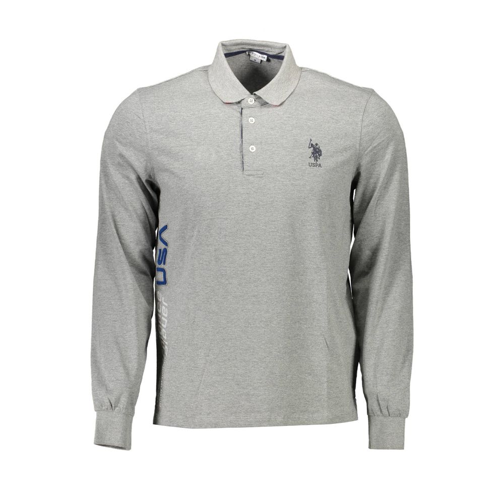 Gray Cotton Men's Polo