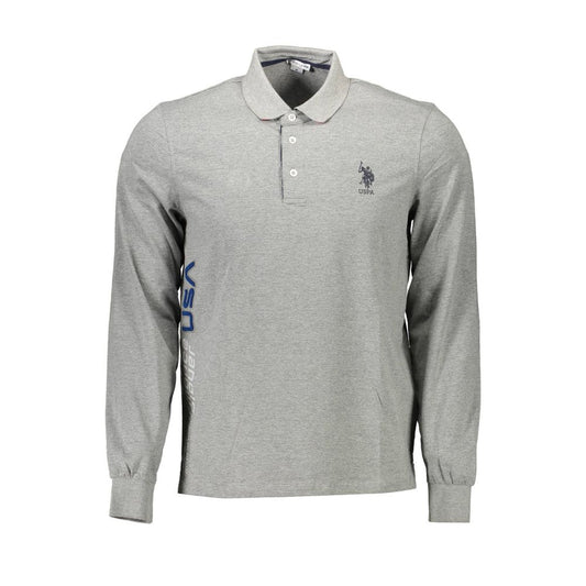 Gray Cotton Men's Polo