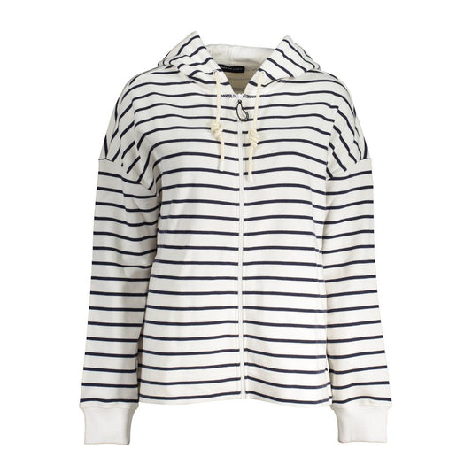 White Cotton Women's Hooded Sweater