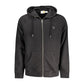 Black Cotton Men Sweater with Central Pockets and Zip