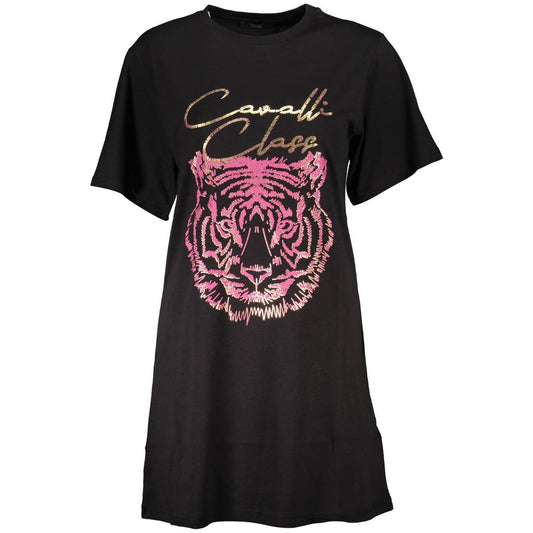 Black Cotton Women T-Shirt