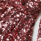 Pink Sequin Statement Nylon Midi V-Neck Dress