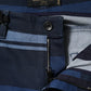 Blue Striped Cotton Stretch Denim Jeans