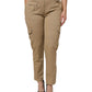 Brown Cotton Cargo Tapered Pants