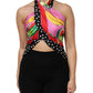 Multicolor Halter Party Evening Cropped Top